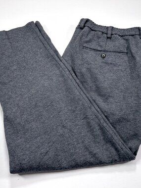 J Crew XL 36x30 Gray Knit Elastic-Back Suit Pant Wool Cotton Blend NEW NWT